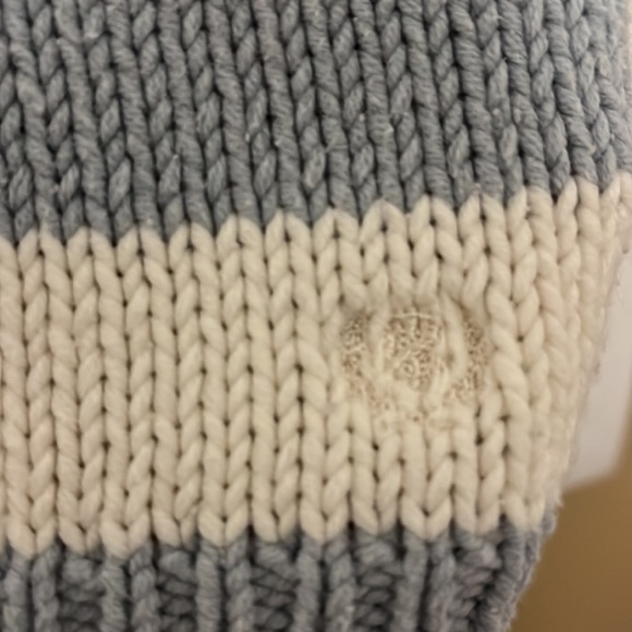 Ladies Izod Tunic neck sweater Large light blue and white stripe - Picture 5 of 9